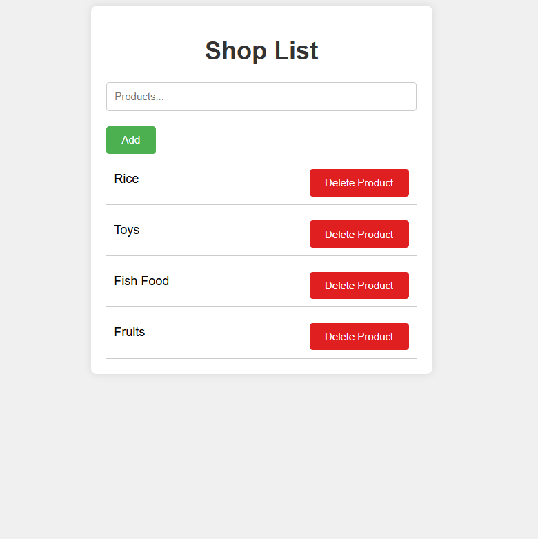 Shop List